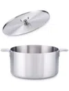Alessi Two-handle Stainless Steel Casserole (24cm) In Silver