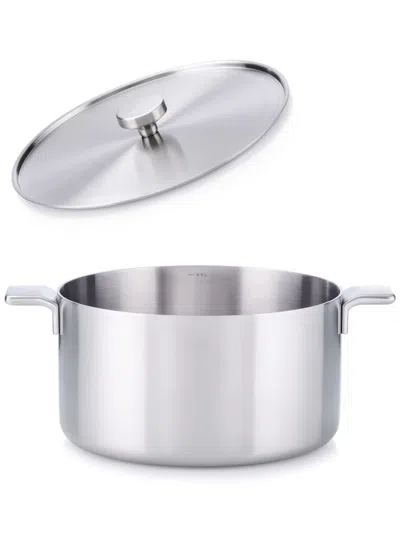Alessi Two-handle Stainless Steel Casserole (28cm) In Silver