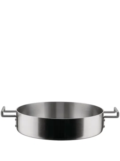 Alessi Two-handles Low Casserole (28 Cm) In Silver