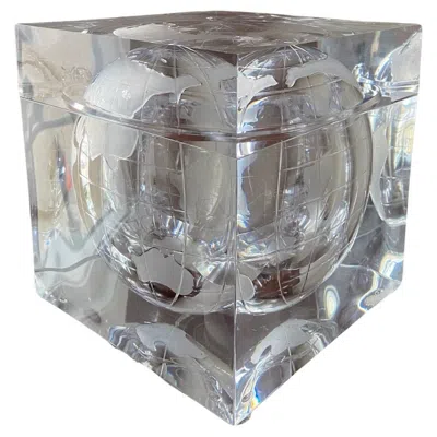 Pre-owned Alessi Vintage Lucite World Globe Ice Bucket By Alessandro Albrizzi 1970s Italy In Gray