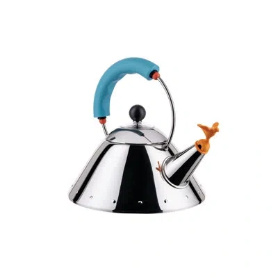 Alessi Whistling Kettle In Light Blue