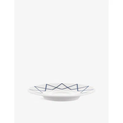 Alessi White And Blue La Bella Tavola Porcelain Saucers Set Of Four