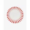 Alessi White And Red Delight Panettone Porcelain Serving Plat In Multi