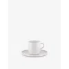 Alessi White Itsumo Porcelain Mocha Cup And Saucer Set In White