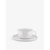 Alessi White Itsumo Porcelain Teacup And Saucer Set In White