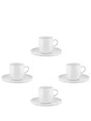 Alessi X Naoto Fukasawa Itsumo Mocha Cups And Saucers (set Of Four) In White