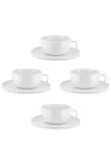Alessi X Naoto Fukasawa Itsumo Teacups And Saucers (set Of Four) In White