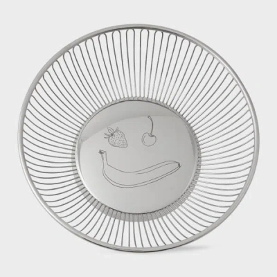 Alessi X Paul Smith - Fruit Face Wire Basket Multicolour In Silver