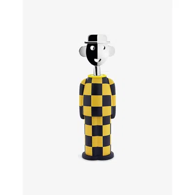 Alessi Alessandro M. - Giallo E Nero Alki-paper And Chrome-plated Zamak Corkscrew 21cm Yellow And Black