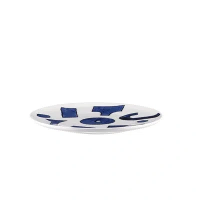 Alessi Yunokiware, Dessert Plate In White,blue