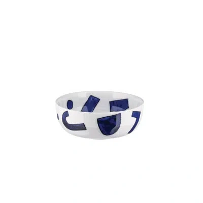 Alessi Yunokiware, Small Bowl In White,blue