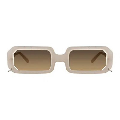 Alessia Alizè Women's White / Brown Bio-acetate Sunglasses Yoshi Latte