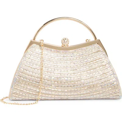 Alessia Bianchi Rhinestone Top Handle Bag In Gold