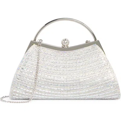 Alessia Bianchi Rhinestone Top Handle Bag In Silver