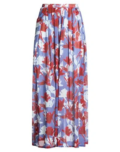 Alessia Santi Woman Maxi Skirt Blue Size 6 Cotton