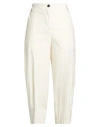 Alessia Santi Denim Woman Pants Ivory Size 6 Lyocell, Cotton, Elastane In White