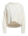 Alessia Santi Loisirs Woman Sweatshirt Ivory Size 3 Cotton, Elastane In White