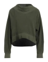 Alessia Santi Loisirs Woman Sweatshirt Military Green Size 0 Cotton, Elastane