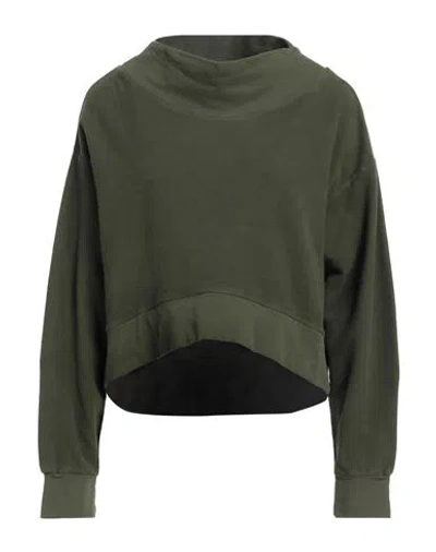 Alessia Santi Loisirs Woman Sweatshirt Military Green Size 0 Cotton, Elastane