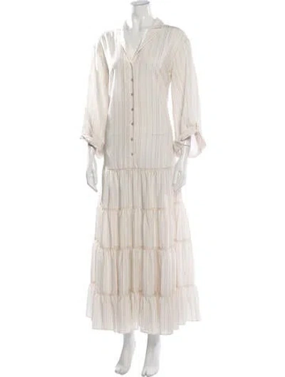 Pre-owned Alessia Santi Striped Long Dress In Neutrals