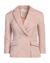 Alessia Santi Woman Blazer Antique Rose Size 4 Polyester, Cotton In Pink