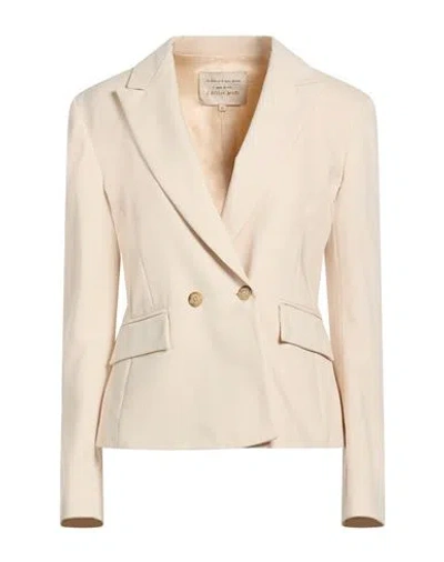 Alessia Santi Woman Blazer Beige Size 8 Cotton, Polyamide, Elastane In White