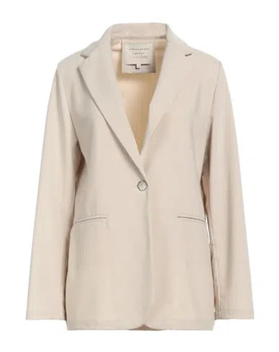 Alessia Santi Woman Blazer Beige Size 6 Polyester, Viscose, Elastane