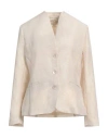 Alessia Santi Woman Blazer Beige Size 8 Viscose, Polyester In Beige