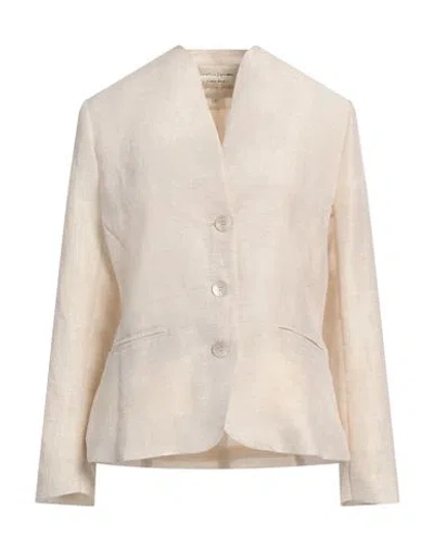 Alessia Santi Woman Blazer Beige Size 8 Viscose, Polyester In White