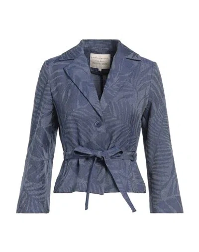 Alessia Santi Woman Blazer Blue Size 6 Polyester In Multi