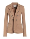 Alessia Santi Woman Blazer Brown Size 10 Polyester, Elastane In Brown