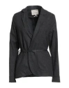 Alessia Santi Woman Blazer Charcoal Size 8 Polyester, Viscose, Wool, Elastane In Gray