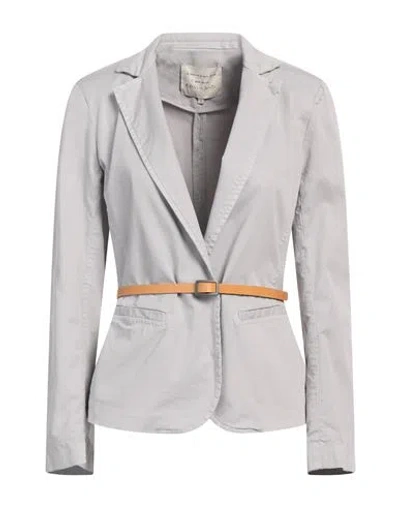 Alessia Santi Woman Blazer Grey Size 6 Cotton, Elastane