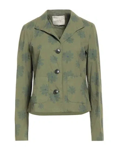 Alessia Santi Woman Blazer Military Green Size 12 Cotton
