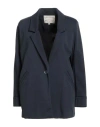 Alessia Santi Woman Blazer Navy Size 6 Cotton, Polyamide, Elastane In Blue