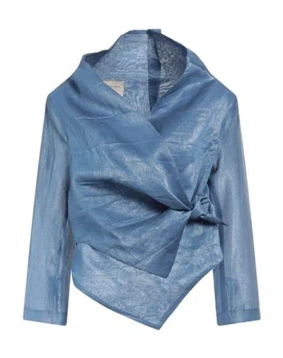 Alessia Santi Woman Blazer Pastel Blue Size 8 Viscose, Polyester