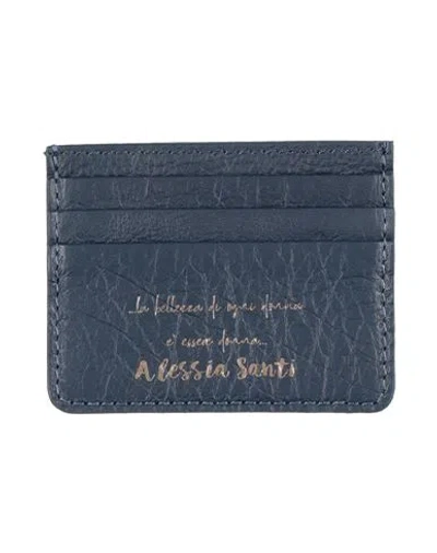 Alessia Santi Woman Cardholder Midnight Blue Size - Leather