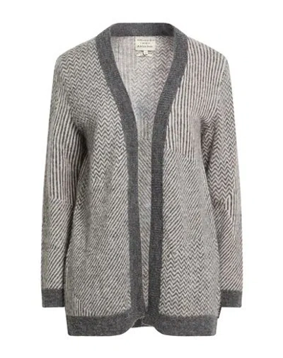 Alessia Santi Woman Cardigan Grey Size 2 Alpaca Wool, Polyamide, Wool In Gray