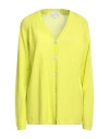 Alessia Santi Woman Cardigan Lime Green Size 0 Wool, Cotton In Green