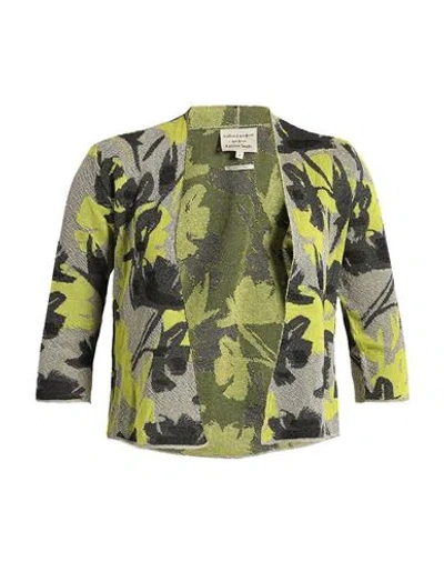 Alessia Santi Woman Cardigan Lime Green Size 3 Viscose, Metallic Fiber, Cotton In Multi