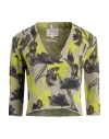 Alessia Santi Woman Cardigan Lime Green Size 3 Viscose, Metallic Fiber, Cotton In Multi