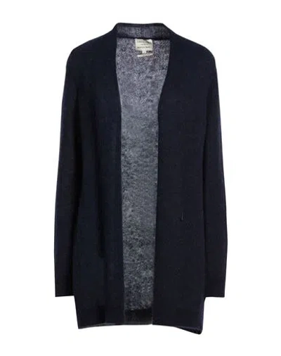 Alessia Santi Woman Cardigan Midnight Blue Size 2 Alpaca Wool, Polyamide, Wool