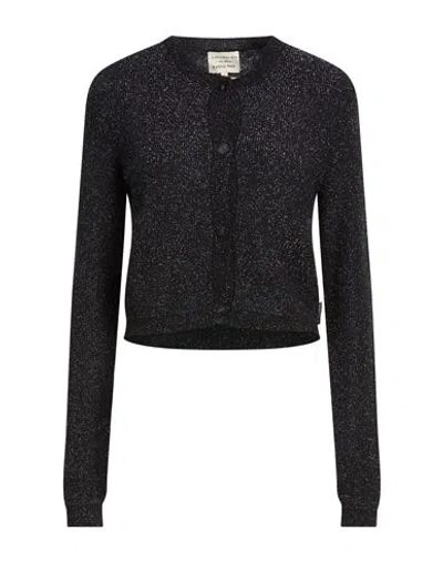 Alessia Santi Woman Cardigan Midnight Blue Size 3 Viscose, Alpaca Wool, Polyamide, Wool, Metallic Fi