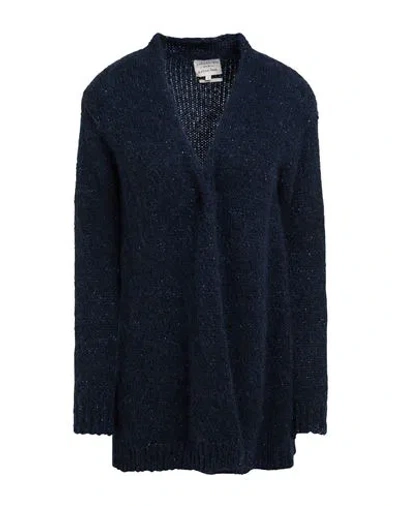 Alessia Santi Woman Cardigan Navy Size 1 Alpaca Wool, Polyamide, Wool, Viscose, Metallic Fiber In Multi