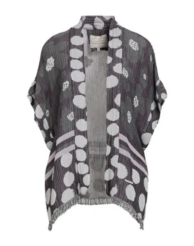 Alessia Santi Woman Cardigan Purple Size 1 Viscose, Cotton In Gray