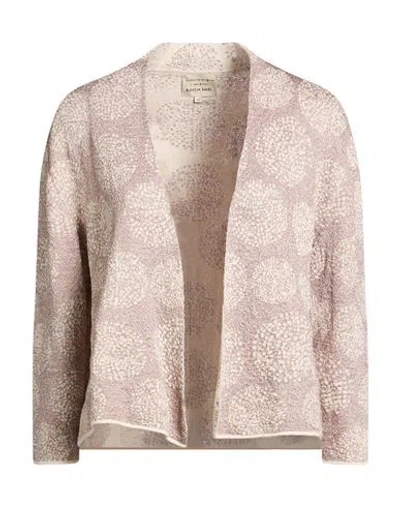 Alessia Santi Woman Cardigan Taupe Size 4 Cotton, Viscose, Polyester In Pink
