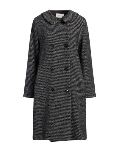 Alessia Santi Woman Coat Black Size 12 Wool, Polyester, Acrylic, Polyamide