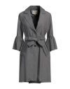 ALESSIA SANTI ALESSIA SANTI WOMAN COAT GREY SIZE 6 POLYESTER, VISCOSE, ELASTANE