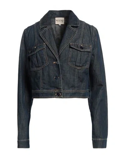 Alessia Santi Woman Denim Outerwear Blue Size 10 Cotton, Linen