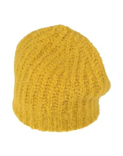 Alessia Santi Woman Hat Yellow Size Onesize Alpaca Wool, Polyamide, Wool